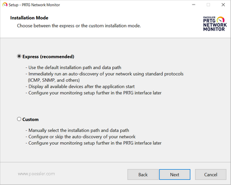 Setup Dialog: Installation Mode Setup Dialog: Installation Mode