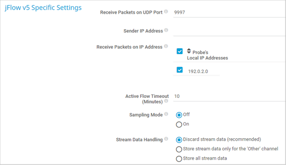 jFlow v5 Specific Settings jFlow v5 Specific Settings