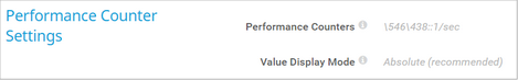 Performance Counter Settings Performance Counter Settings