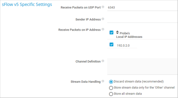 sFlow v5 Specific Settings sFlow v5 Specific Settings