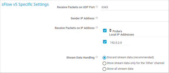 sFlow v5 Specific Settings sFlow v5 Specific Settings