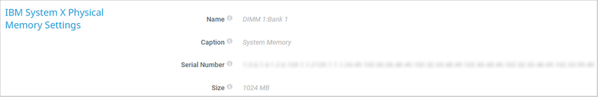 IBM System X Physical Memory Settings IBM System X Physical Memory Settings