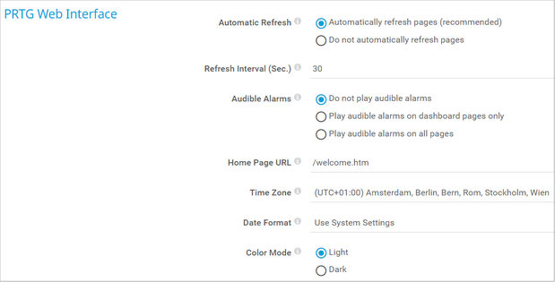 PRTG Web Interface PRTG Web Interface
